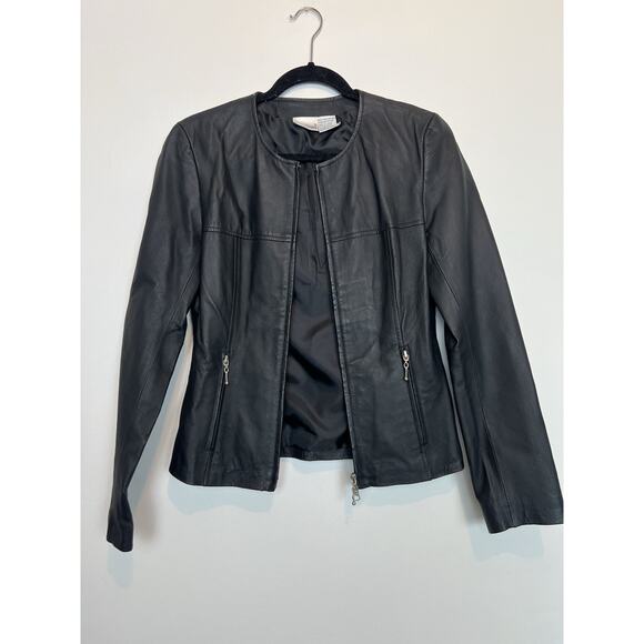 Vintage Newport News womens leather zip up jacket biker moto y2k 90s SM - Picture 3 of 8